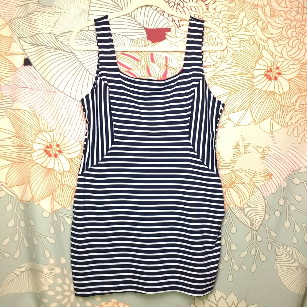 Iris Black and White Stripe Bodycon Dress Plus 3X